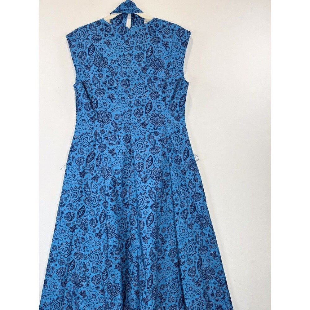 NEW Boden Womens Dress Blue Tori Midi Floral V Neck Belted Fit Flare 10P Petite - Picture 10 of 11